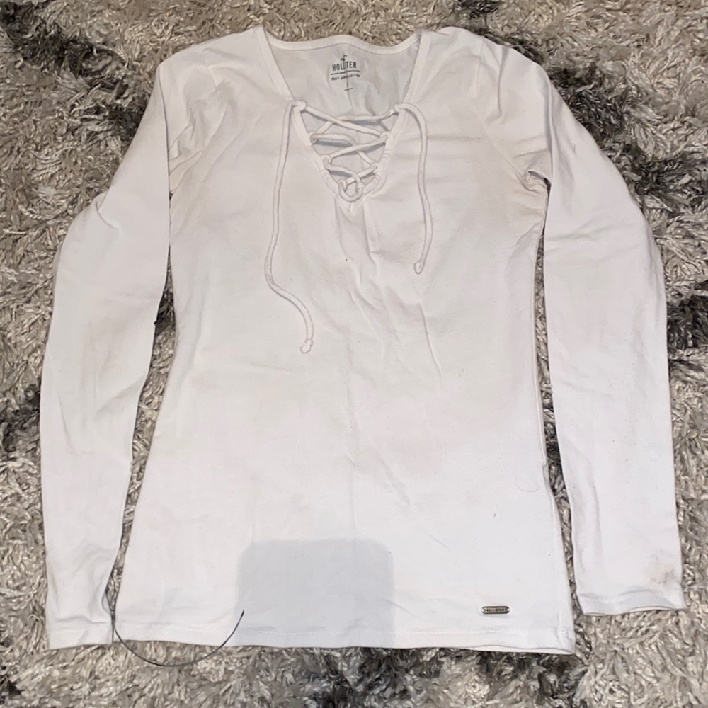 Tie V Neck long sleeve